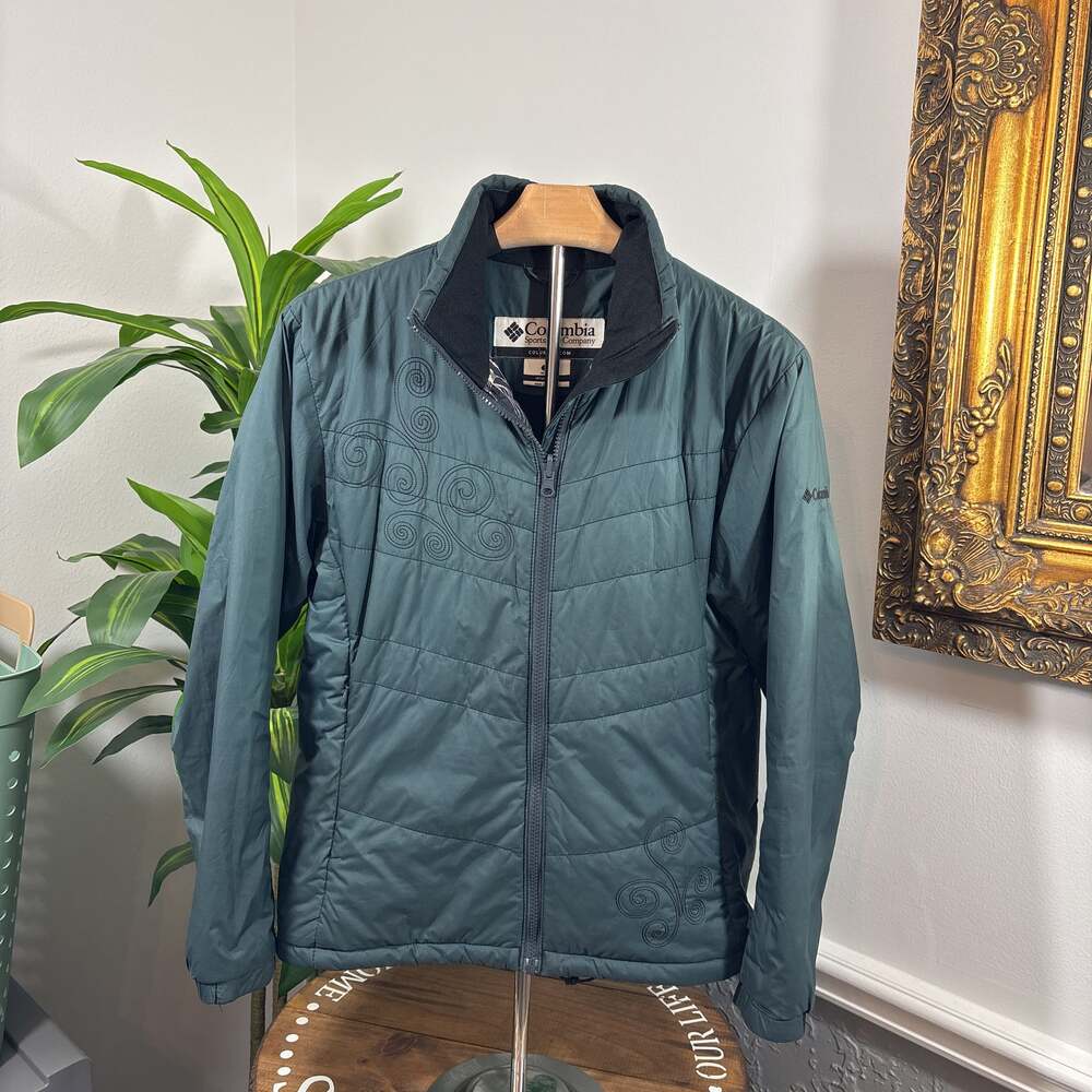 Columbia Interchange Light Puffer Full Zip Jacket in Teal - women’s medium